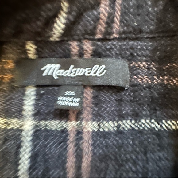 Madewell Slub Flannel Sunday Shirt size XS f6 - Picture 8 of 12